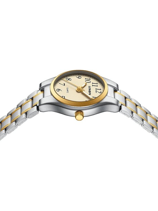 Ln Lenqin Women\'s Silver Gold Stainless Steel Band Waterproof Quartz Wrist Watch main image 7